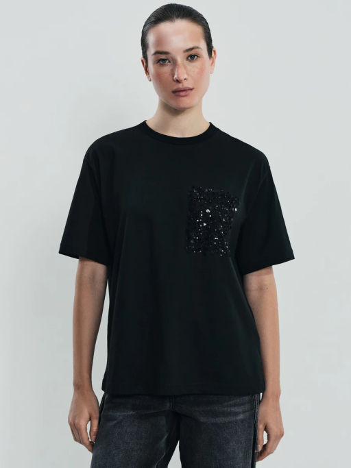 Футболка из хлопка с декоративным карманом / Zarina