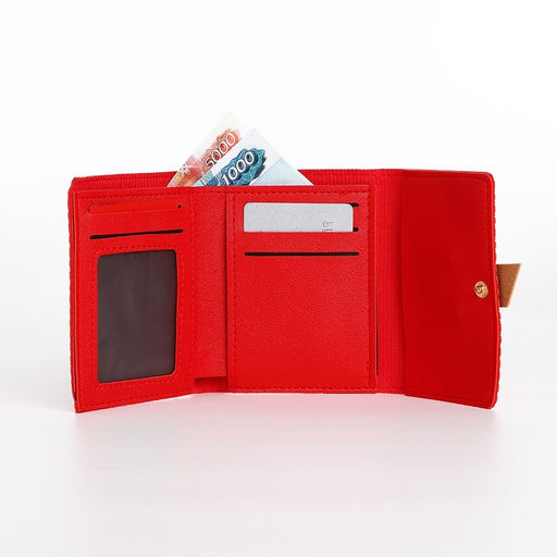 Кошелёк на кнопке, цвет красный - Simaland фото 4