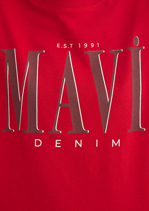 Mavi Logo Bask?l? K?rm?z? Tisort  фото 7