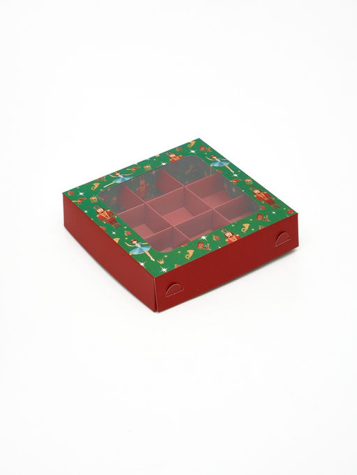 Цена за 5 шт. Коробка под 9 конфет новогодняя «Щелкунчик», 14.5×14.5×3.5 см