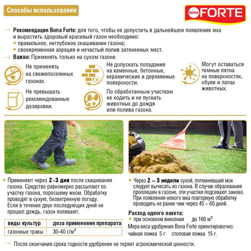 Компл. мин. удобр. "Bona Forte" Для газона от мха, ведро 3л