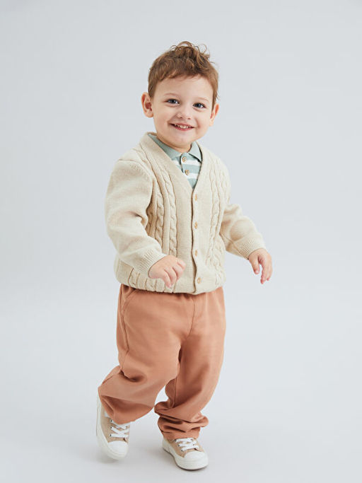 V Yaka Triko Erkek Bebek H?rka