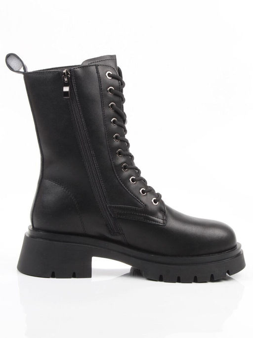 04-PAX86-1Z BLACK Ботинки зимние женские (натуральная кожа, 100% шерсть)