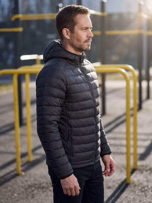 Куртка мужская гибридная стёганая с капюшоном с графеновой подкладкой черного цвета 9621_1Ch - Mtforce фото 17