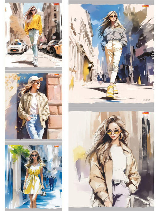 Цена за 2 шт. Тетрадь 48л. Remix ЭКОНОМ "Городской стиль -1" клетка (Т48-4857) типогр. бумага