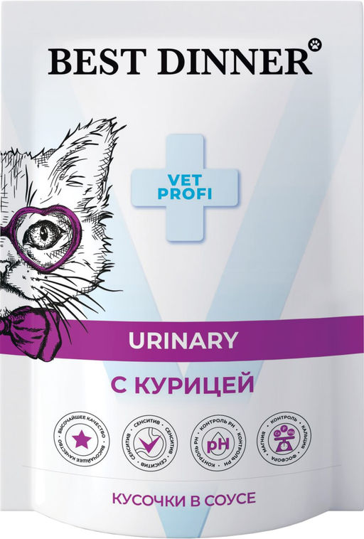 Паучи для кошек Urinary кусочки в соусе с Курицей 7447
