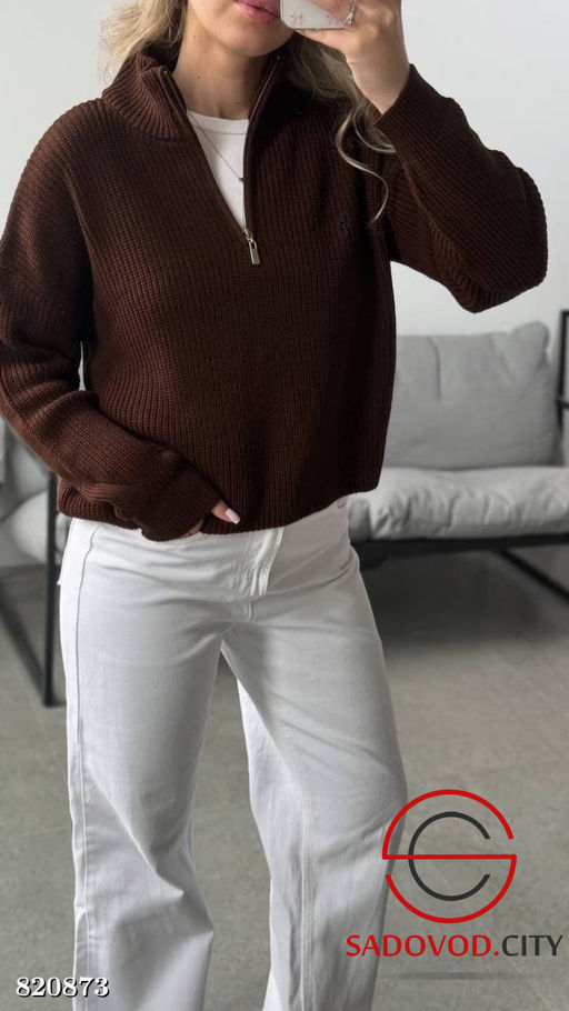 Свитер поло оверсайз на полузамке - Bruno фото 3