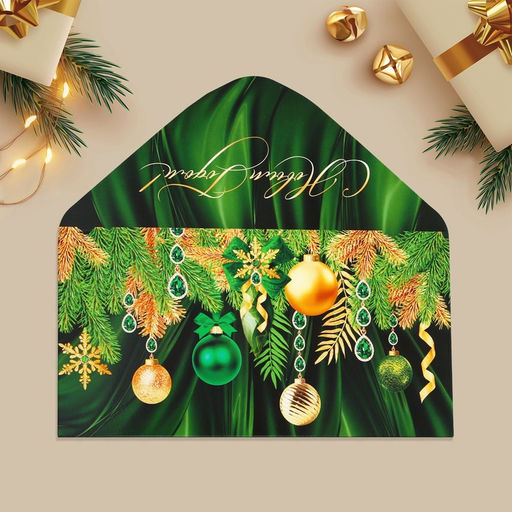 Цена за 10 шт. Конверт для денег «С Новым годом!», 16.5×8 см