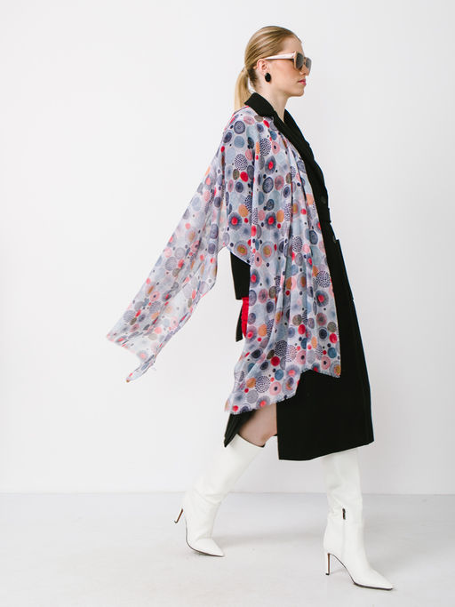 Большой мягкий очень нежный двусторонний палантин в стиле арт-деко - Tantino фото 3