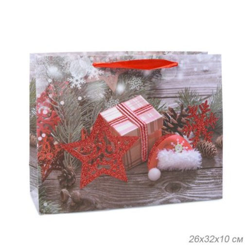 Цена за 12 шт. Пакет подарочный 26х32х10 / 362-61-M /уп 12/480/Новый год - Галеонтрейд фото 6
