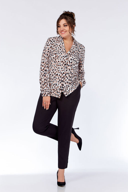 Блуза Swallow 803.2 черный+серебряный узор фото 735