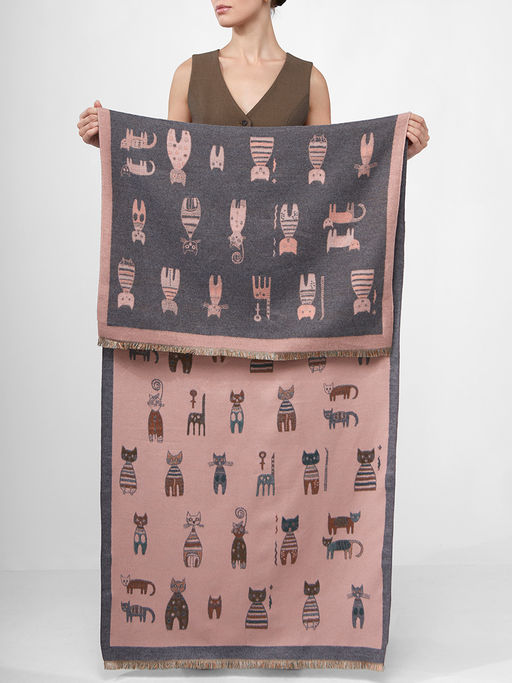 в составе ШЕРСТЬ и КАШЕМИР Большой, мягкий, теплый однотонный двусторонний палантин. - Tantino фото 2