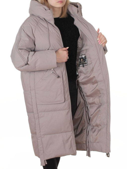 6615 BEIGE Пальто зимнее женское (200 гр. холлофайбер)