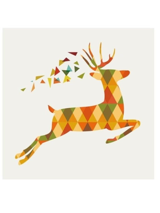 Алмазная мозаика без подрамника "Абстрактный олень", 15х20 см