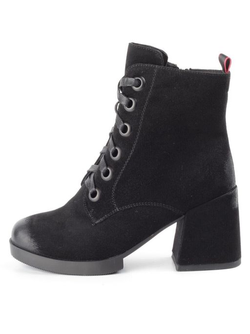 04-R180-1 BLACK Ботинки зимние женские (натуральная замша, натуральный мех) - Фабричный китай фото 14