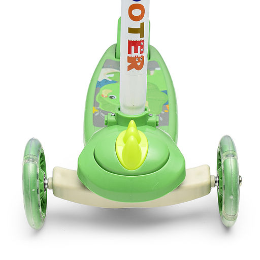 Самокат 3-х кол., зеленый, PU, в коробке