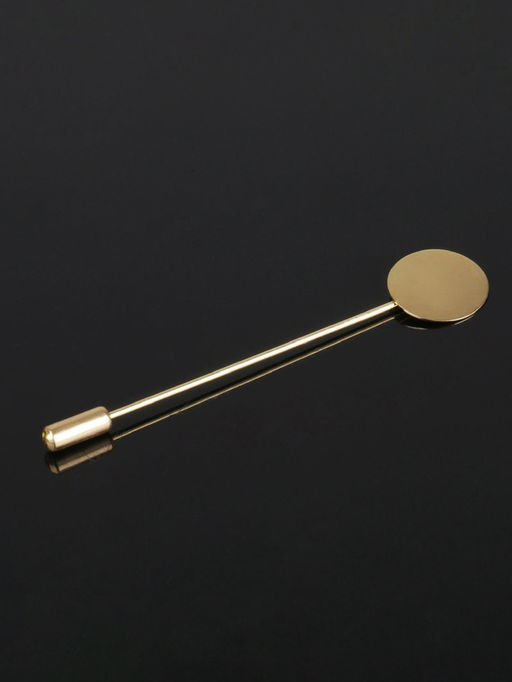 Основа Брошь-игла L= 7.2 см, площадка 1.5 см (набор 5 шт.), цвет золото