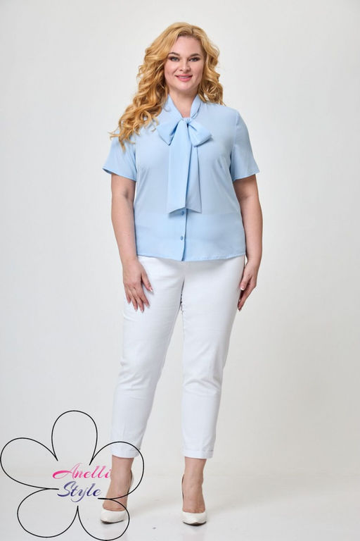 Блуза ANELLI 369 голубой  фото 3