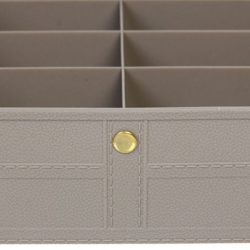 Корзина - органайзер для хранения с крышкой "ОКСФОРД", цвет серый, 32,8*24*8,1см (лейбл Селфи)