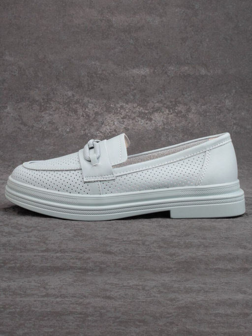 03-HY16-2D LT. BLUE Лоферы женские (натуральная кожа)