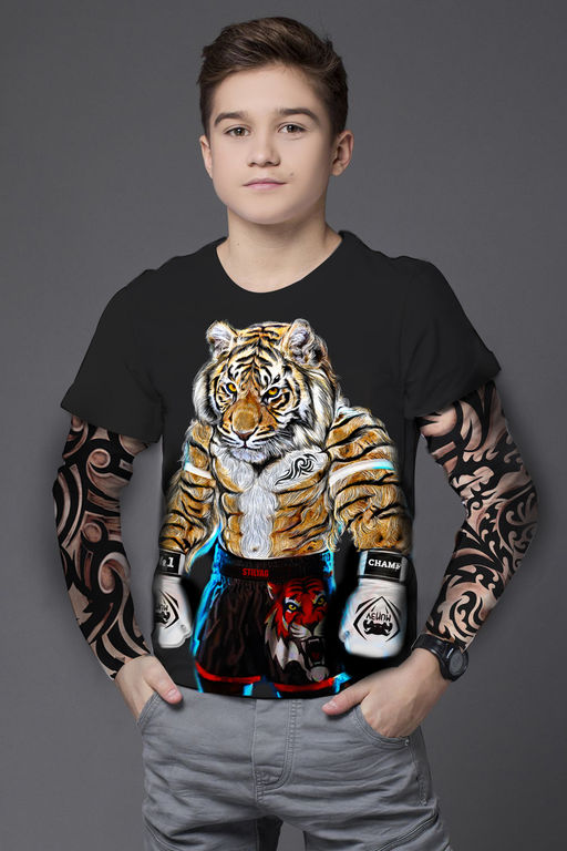 Футболка с длинным рукавом "Тату",чёрный