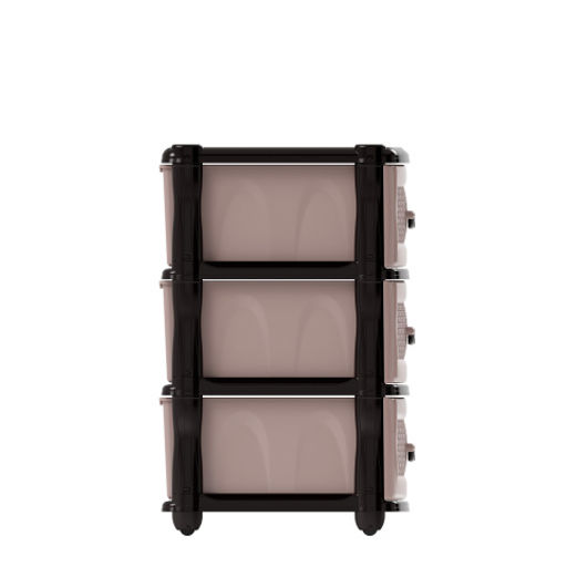 Комод 3-х секционный коричневый (уп.1) М1353