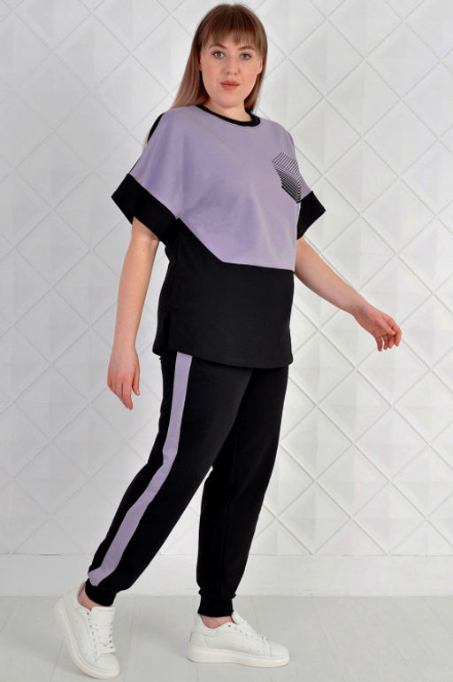 Арт. 2354 Костюм с брюками женский 52-60 (5 шт) Цвет:верх- черно-кэмел, низ- черно-кэмел - Калинка фото 28