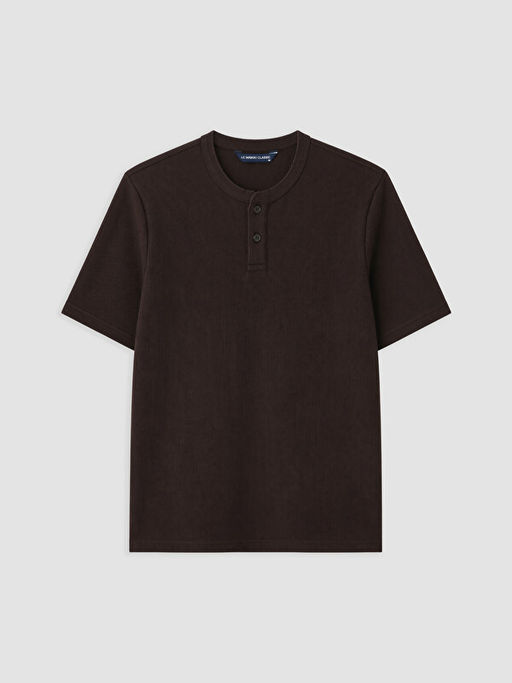 Henley Yaka Dokulu Erkek Ti??rt