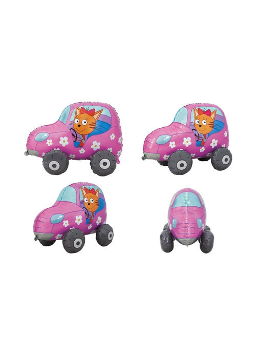 Воздушный шар фольгированный 3D 29" «Три Кота. Карамелька в машине»