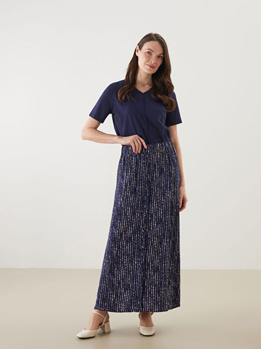 Beli Lastikli Desenli Kad?n Etek