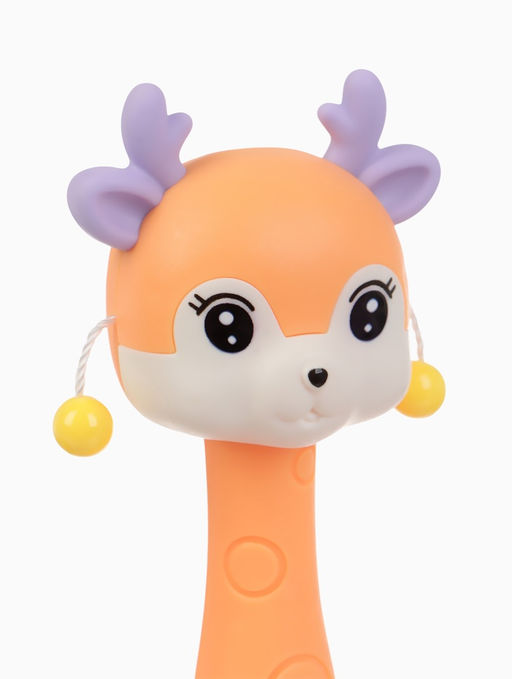 Погремушка-прорезыватель «Оленёнок Софи» 2 в 1, от 3 мес. оранжевый/фиолетовый