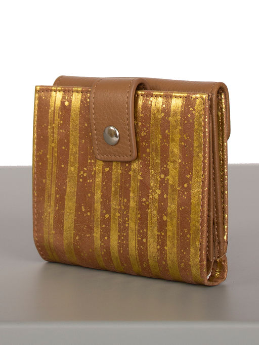 LACCOMA кошелек LA-2080-коричневый-золото натуральная кожа  фото 2