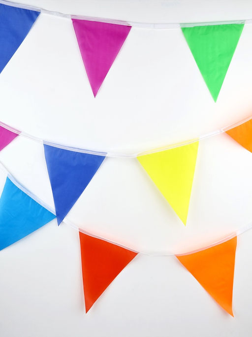 Гирлянда на ленте текстильная «Цветные флажки», 10 м