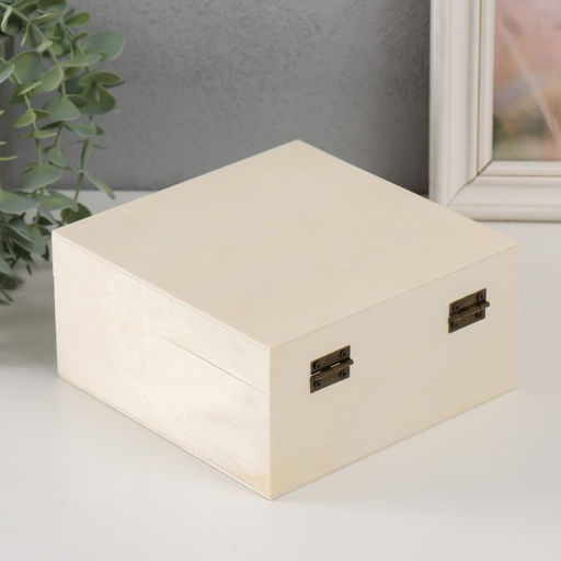 Шкатулка для росписи дерево «Квадратная», замок-пряжка, 16×16×8 см