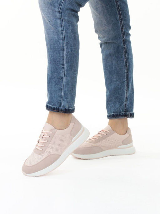 03-YH316-2 PINK Кроссовки женские (натуральная кожа)