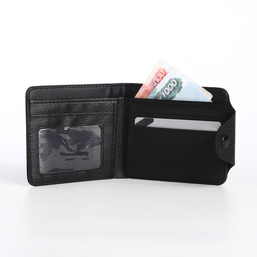 Портмоне мужское на кнопке, чёрное