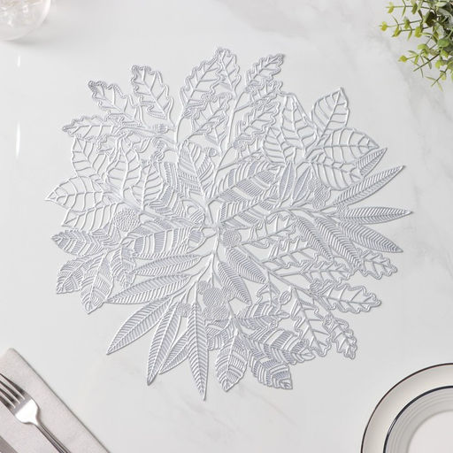 Цена за 12 шт. Салфетка сервировочная Доляна Ashberry, 3838 см, цвет серебро  фото 2