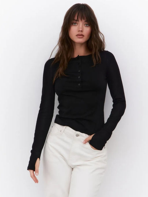 K13381 Лонгслив хлопок ЧЕРНЫЙ