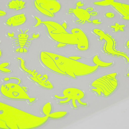 Наклейка фосфорная «Морские жители», 27×15.5 см, МИКС