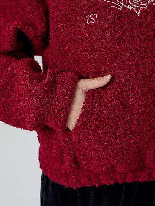 Худи женское бордовое с надписью Rose thorns - Mark formelle фото 5