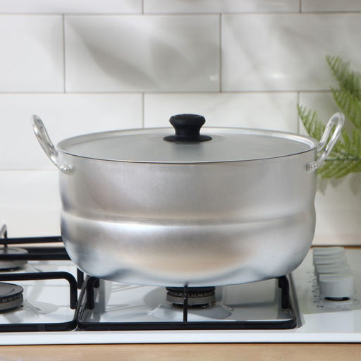 Цена за 2 шт. Кастрюля, 8 л, d=28 см, металлическая крышка, штампованный алюминий, серебристая