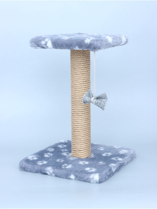 Когтеточка Полка с подставкой, 30 х 30 х 40 см, джут, серая с лапками - Пижон фото 10