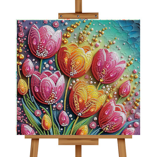 Мозаика алмазная "Тюльпаны" 20*20см.