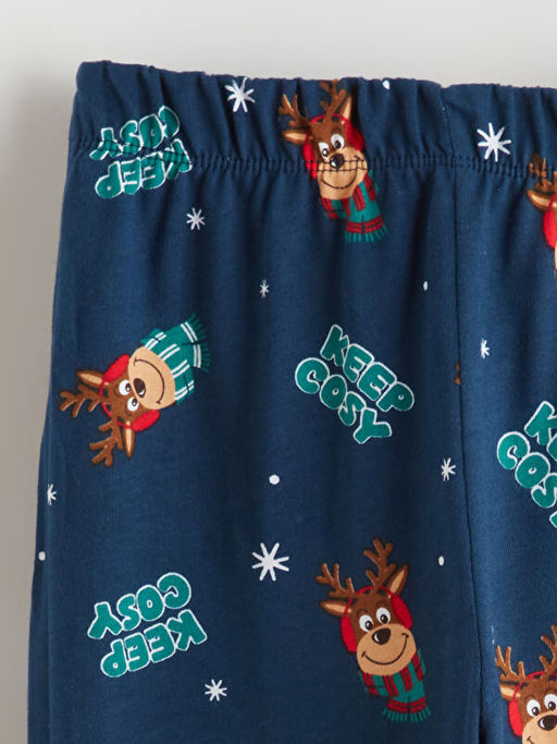 Beli Lastikli Y?lba?? Temal? Erkek ?ocuk Pijama Alt