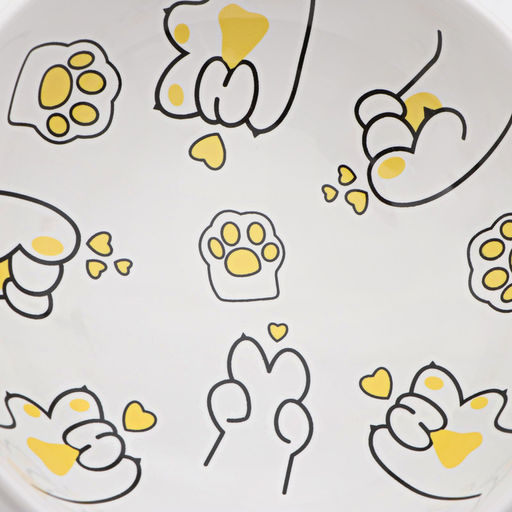 Миска керамическая Лапа Кота 150 мл 13 x 9 cм, белая - Пижон фото 4