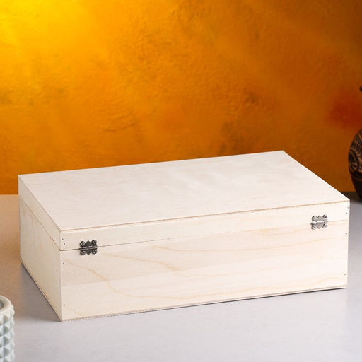 Подарочный ящик 34×21.5×10.5 см деревянный, с закрывающейся крышкой, без покраски