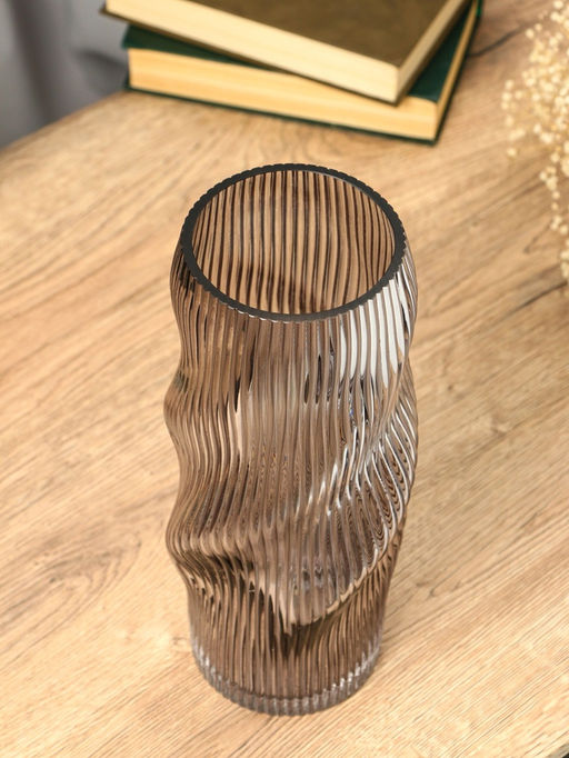 Ваза «Венди», 29×12×10 см, стекло, серая