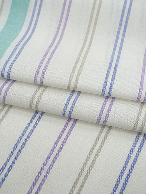 Холст полотенечный Полоска цв.мятный/синий/сиреневый, ш.0.5м, лен-30%, хл-70%, 140гр/м.кв - Купава фото 4