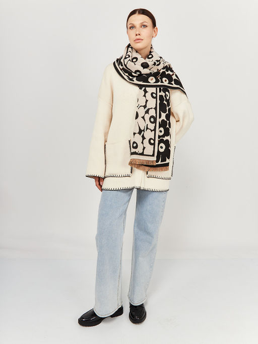 в составе ШЕРСТЬ и КАШЕМИР Большой, мягкий, теплый двусторонний палантин - Tantino фото 6