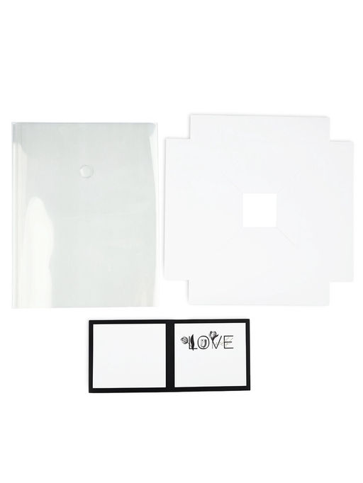 Коробка для цветов с вазой и пластиковыми окнами складная Чёрно-белая эстетика, 23?30?23 см